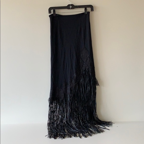 Jiki Monte Carlo Creations | Long Fringed Skirt - Picture 1 of 8